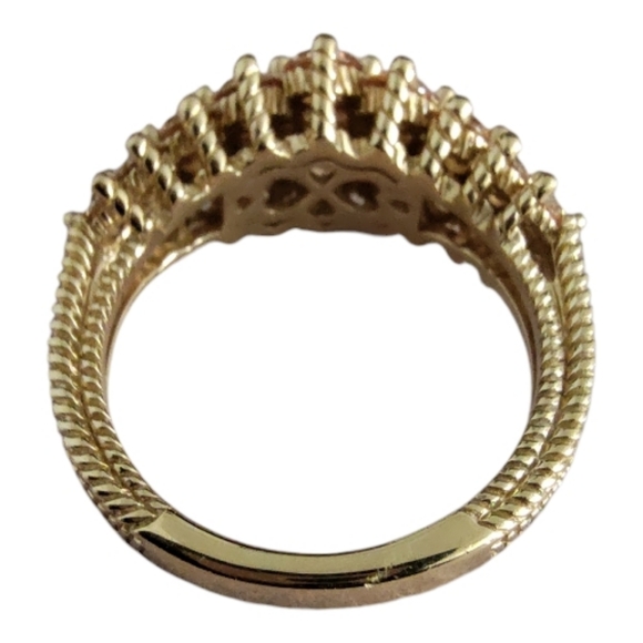 Judith Ripka Champagne CZ 14K Gold Clad Bubbles Ring Size 6 - Picture 6 of 9